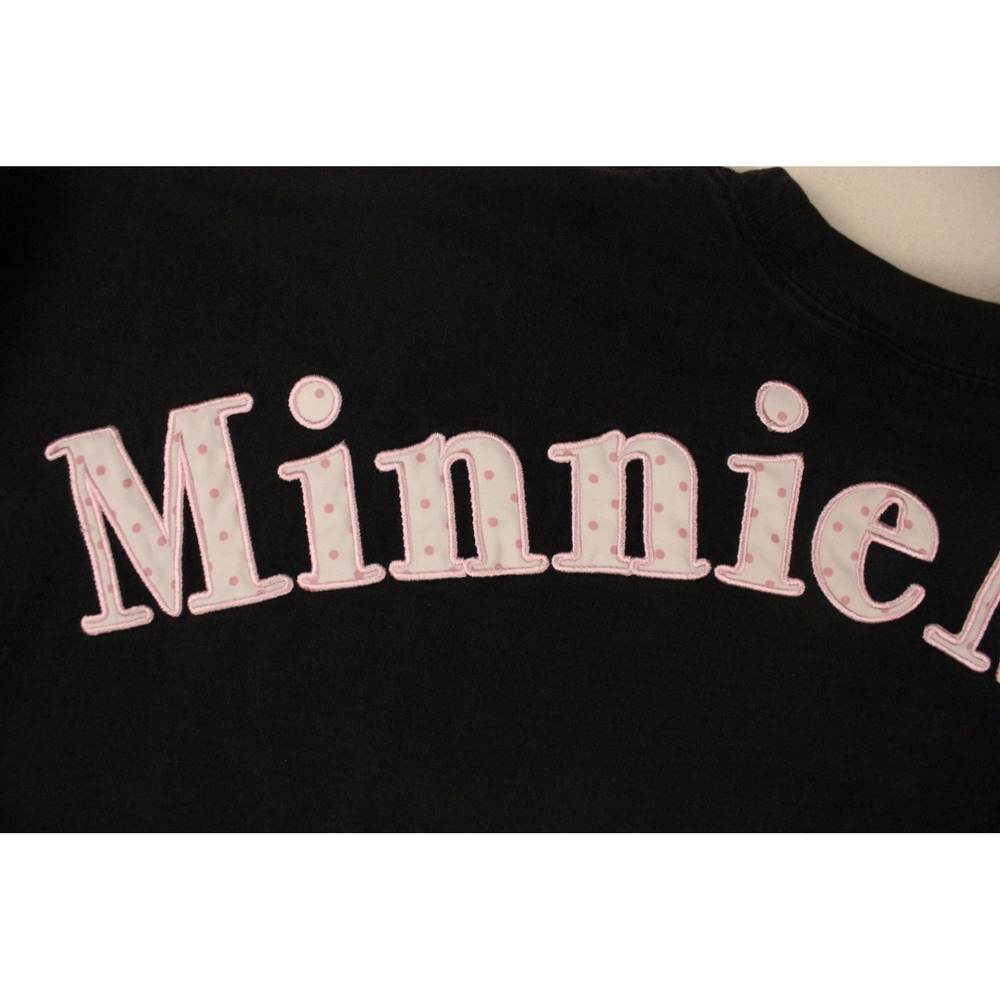Disney Minnie Mouse Spirit Jersey XL‎ Black Pink Polka Dot Logo Sweatshirt - Picture 6 of 12